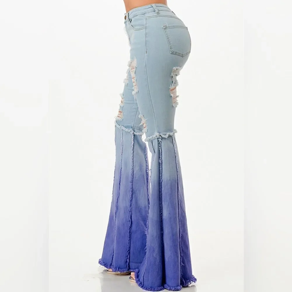 Purple Candy Dip Dye Concert Jeans